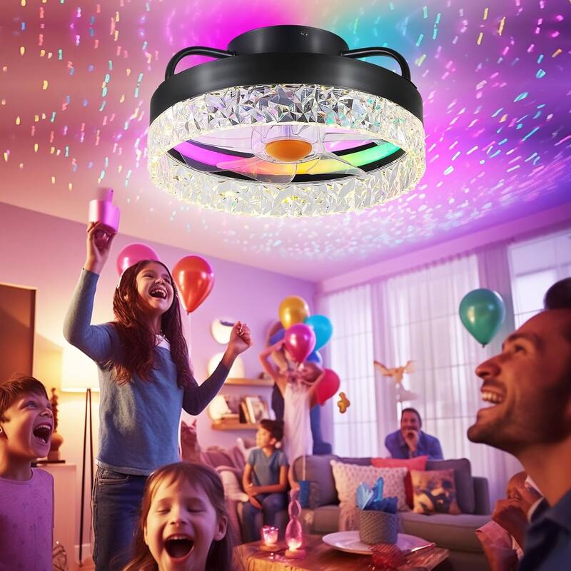 13" Low Profile Ceiling Fan with Light,3CCT 3 Speed Small Ceiling Fan for Bedroom,Closet,Small Room - 13 Inches