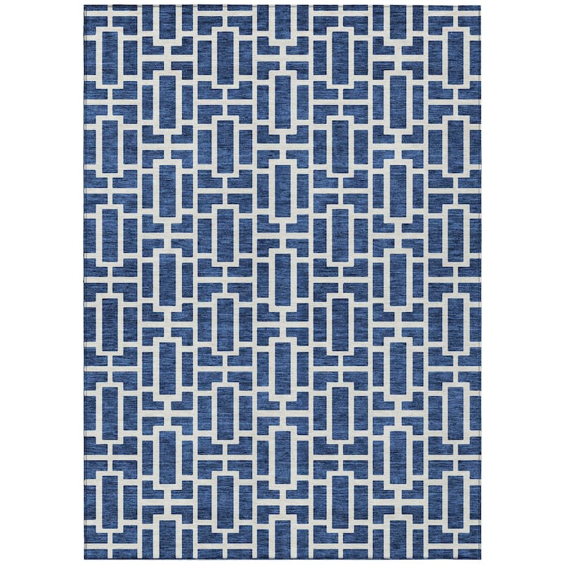 Machine Washable Indoor/ Outdoor Chantille Contemporary Geo Rug