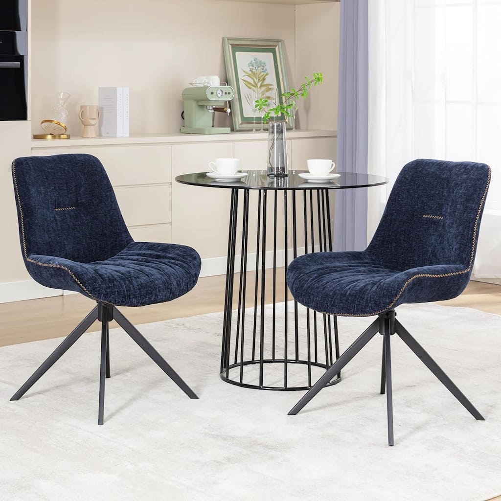 XINMICS Upholstered Dining Chairs Swivel Accent Armchairs