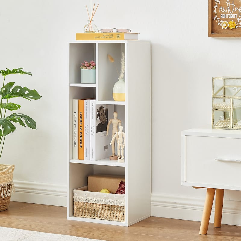 VECELO, 3-Tier Four Open Cube Wooden Bookcase Organizer, Bookshelf / Book Storage