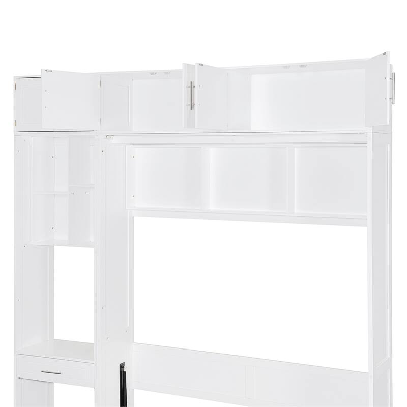 Queen Size Wall Murphy Bed with Desk,Space Saving Foldable Bed