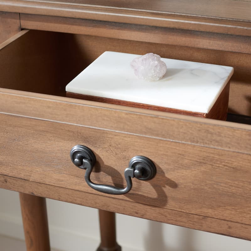 SAFAVIEH Justina 2-Drawer Console Table - 35.5" W x 13" L x 29.5" H - 36Wx13Dx30H - Brown