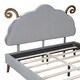 preview thumbnail 8 of 6, Black Full SizeUpholstered Platform Bed with Animal Headboard