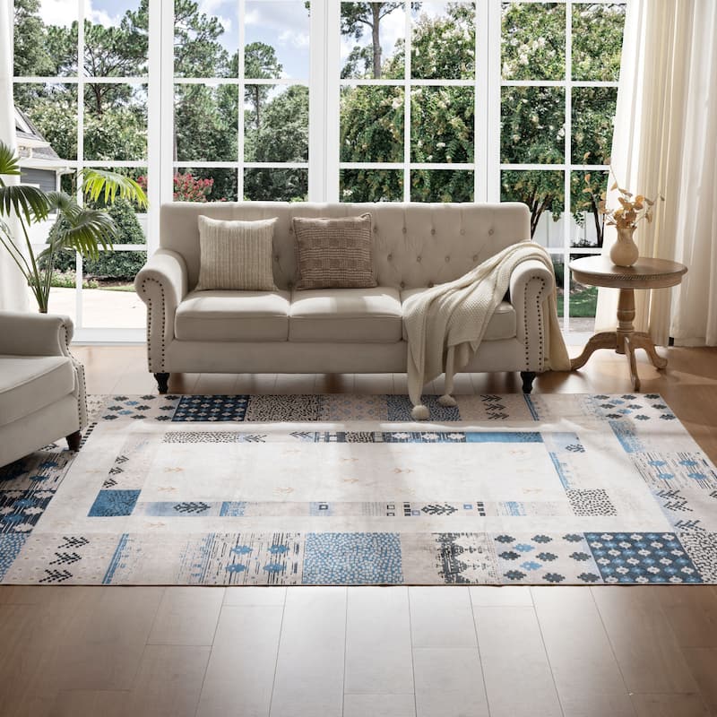 Soft and Non-Slip Machine-Washable Foldable Multi-Use Area Rug