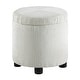 preview thumbnail 2 of 6, Convenience Concepts Designs4Comfort Round Corduroy Accent Storage Ottoman with Reversible Tray Ivory