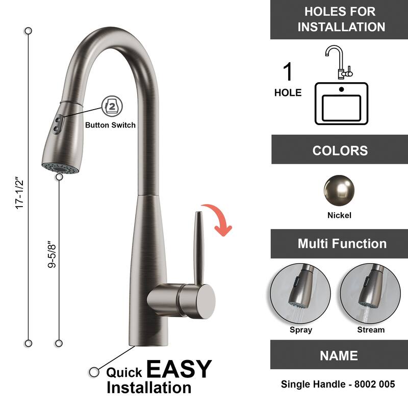 Dowell Series 8002/005 Single Handle Kitchen Faucet/Sprayer