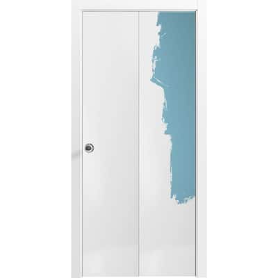 Sliding Closet Bi-fold Doors 36 x 80 inches | Planum 0010 Primed | Sturdy Tracks Moldings Trims Hardware Set