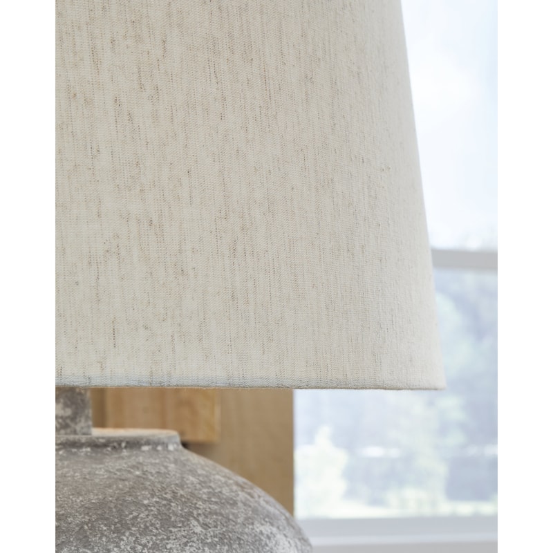 Signature Design by Ashley Dreward Distressed Gray Table Lamp - 17"W x 17"D x 25"H