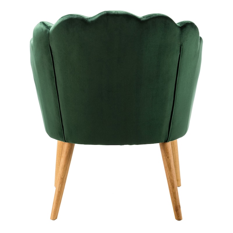Eleanora Morden Scalloped Velvet Arm Chair with Tufted Back by HULALA HOME