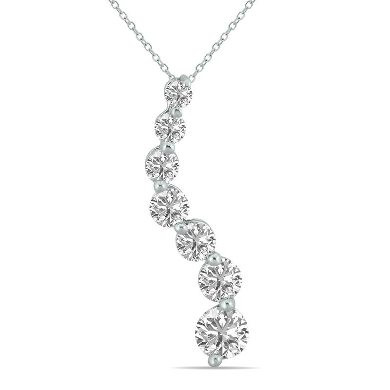 Marquee 1 CTW Lab Grown Diamond Journey Pendant in 14K White Gold