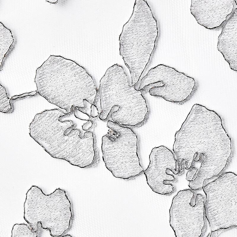 Violet Linen Ribbon Rose Mesh Lace Pattern Tablecloth