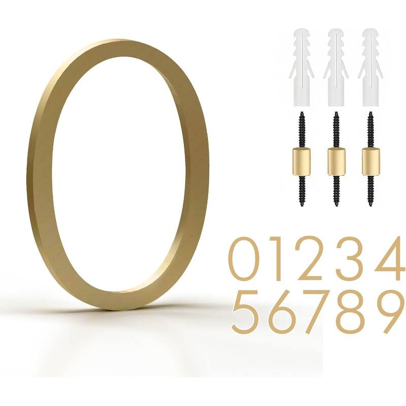 Mega Handles Modern Metal House Numbers | Heavy Duty Outdoor Address Digits | Easy to Install, Floating or Flush Mount Design