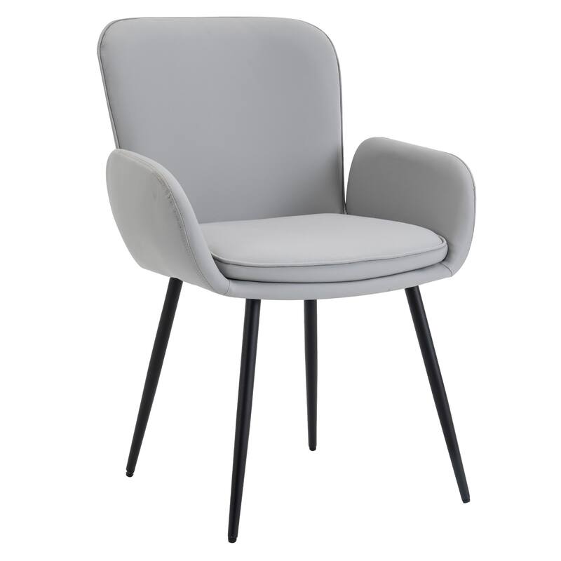 Set of 2 Cat-Scratch Resistant Dining Chairs with Gold Metal Legs