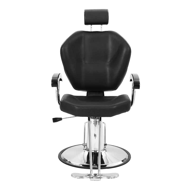 Hydraulic Salon Chair Hair Beauty Equipment Barber Chair with Headrest Black - N/A