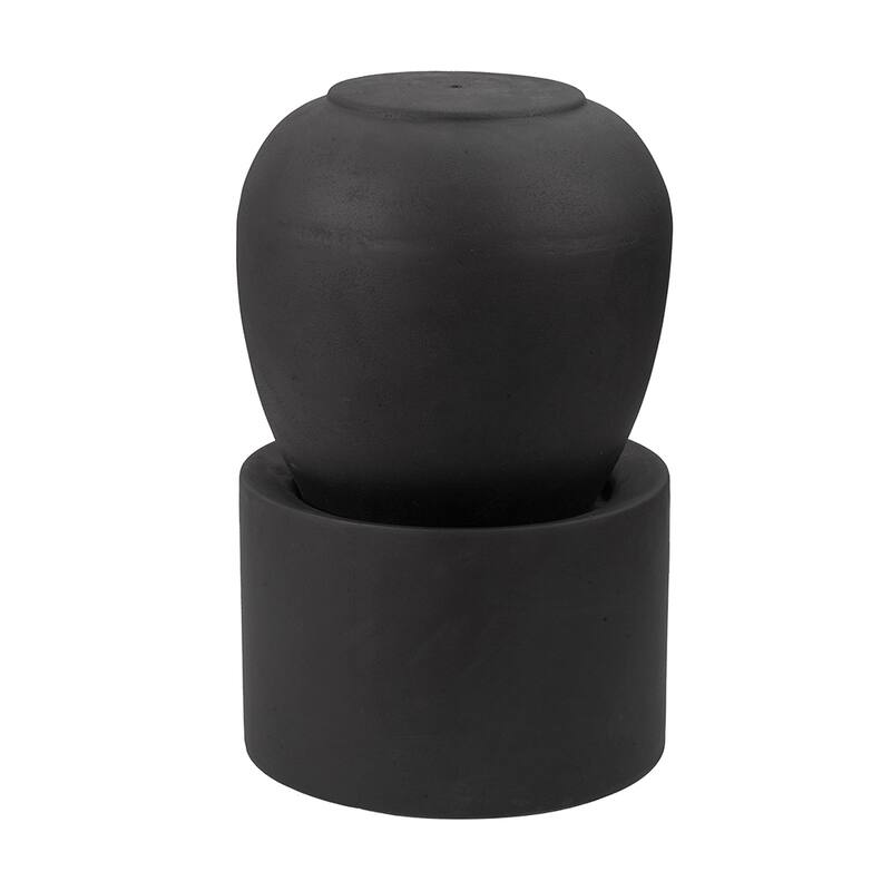 Cute Unique Urn Design Water Fountain for Home Garden, Lawn - Black