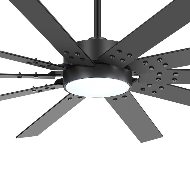 72" Integrated LED Windmill Large Ceiling Fan with Light and Remote(10 Reversible Blades)