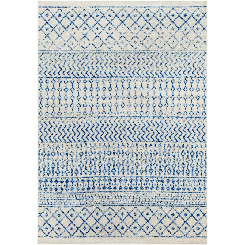 Livabliss Edie Bohemian Geometric Area Rug - 2' x 3' - Blue - Rectangle