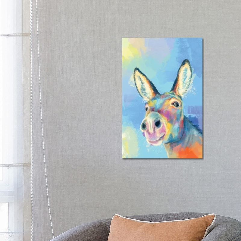 iCanvas "Carefree Donkey" by Flo Art Studio Canvas Print - 26x18x1.5