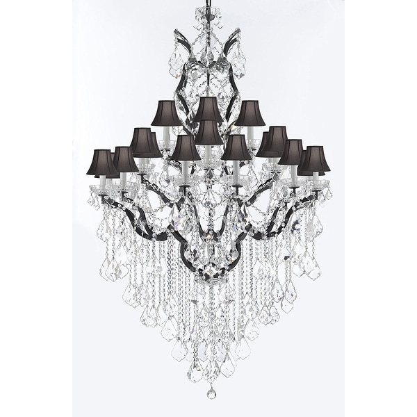 C Baroque Iron Crystal Chandelier With Black Shades On C Baroque Iron Crystal Chandelier With Black Shades