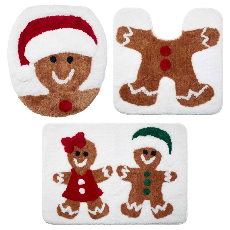 Avanti Linens Gingerbread 3-Piece Contour Rug Set