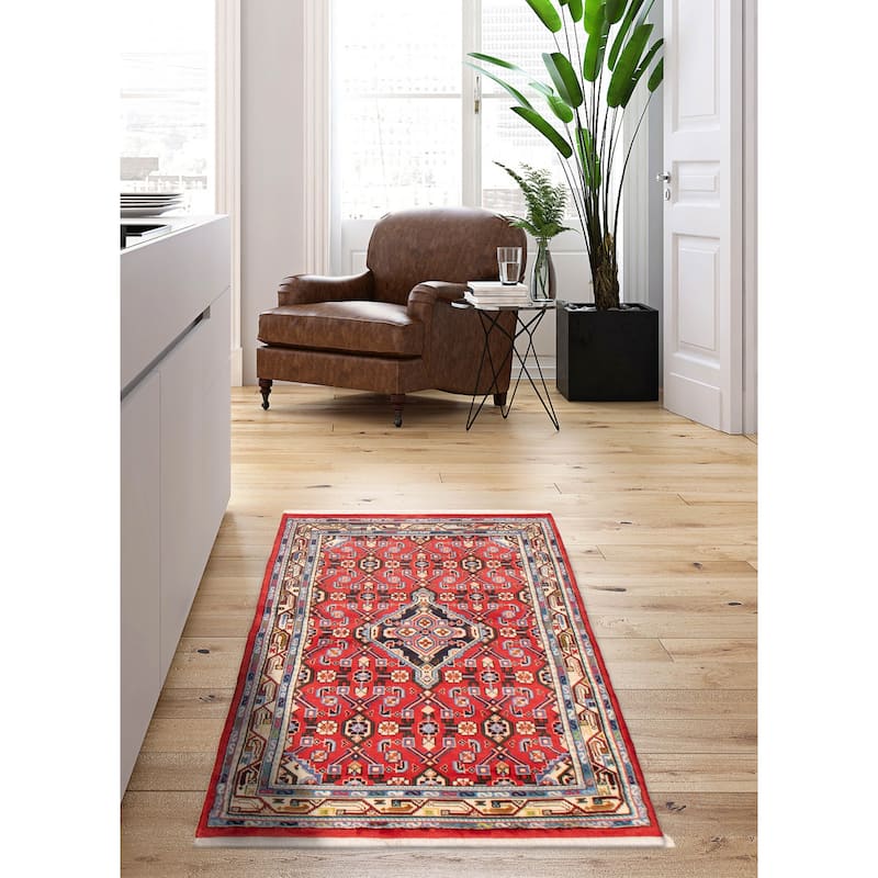 ECARPETGALLERY Hand-knotted Andelz Red Wool Rug - 3'3 x 5'8