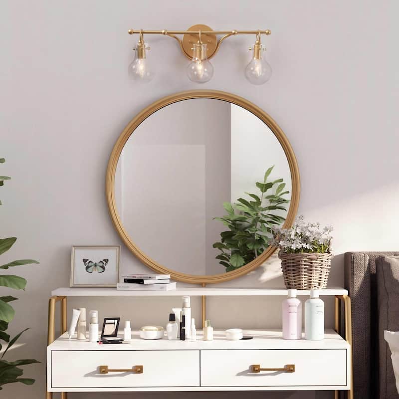 Carson Carrington Modern 2/3/4-Light Gold Bathroom Vanity Lights Glass Wall Sconces