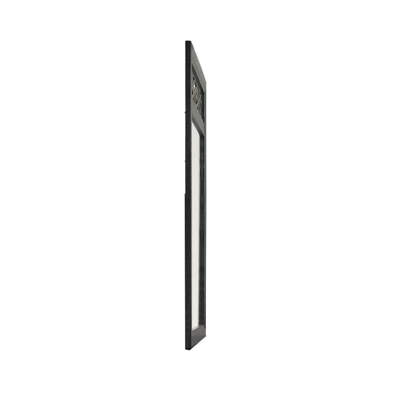 Kira 22 x 40 Dresser Mirror, Geometric Design, Rubberwood, Black Finish