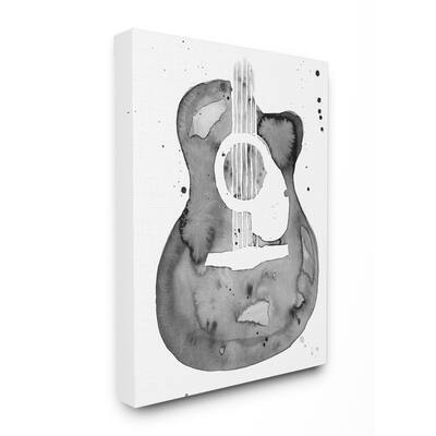 Stupell Guitar Abstract Watercolor Pattern Painting Canvas Wall Art