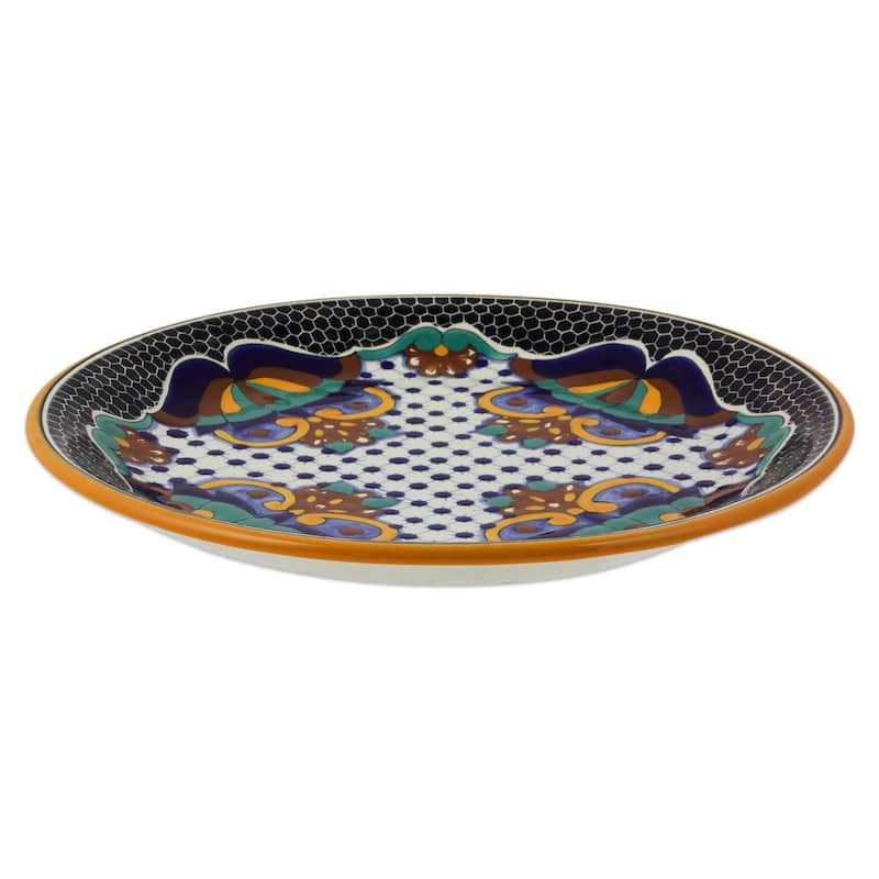 Novica Handmade Zacatlan Flowers Ceramic Dinner Plates (Pair)