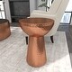 preview thumbnail 163 of 168, Silver or Bronze Metal Hammered Side End Accent Table with Hourglass Shape