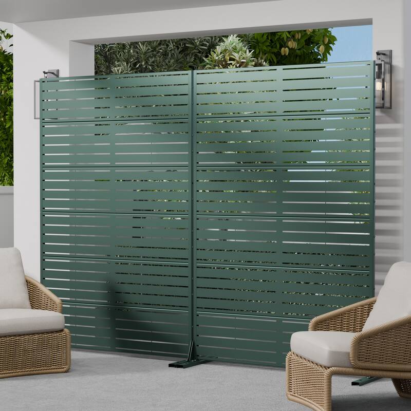 Dovelina 6ft.Outdoor Freestanding Metal Privacy Screen Decorative Garden Fence - 72"x47"