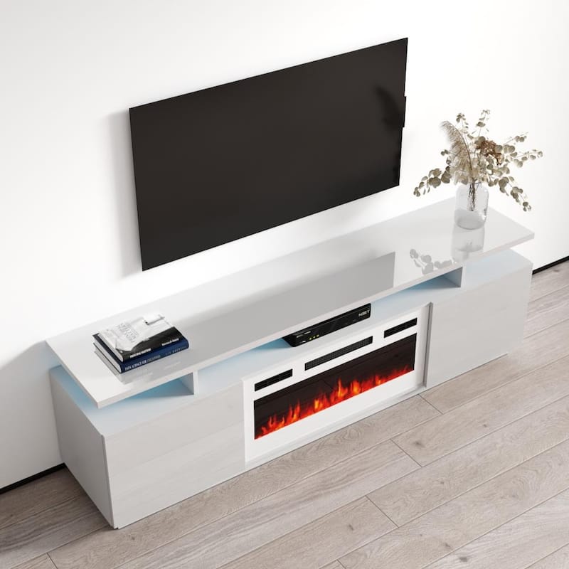 EvaKWH Modern 71inch Electric Fireplace TV Stand On Sale Bed Bath