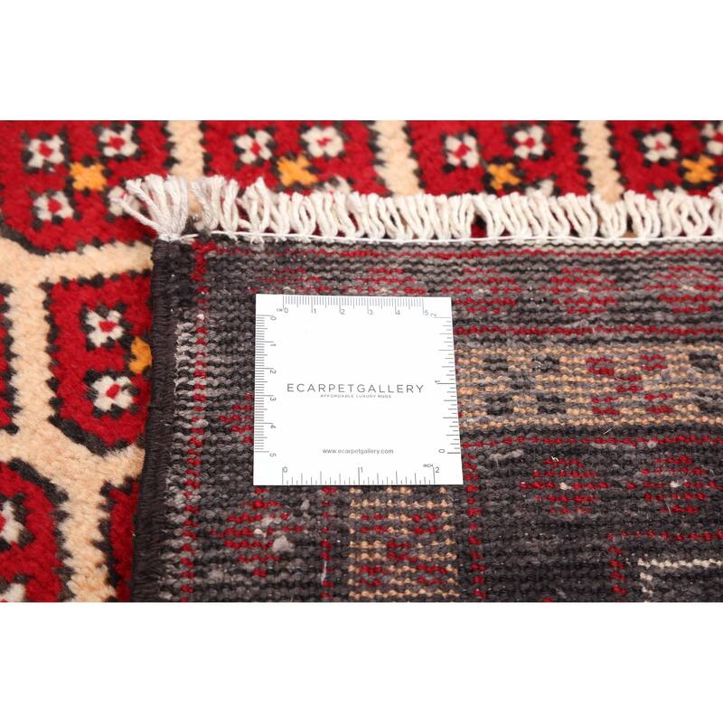 ECARPETGALLERY Hand-knotted Baluch Red Wool Rug - 4'1 x 6'8