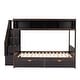 preview thumbnail 28 of 28, Twin over Full Bunk Bed with Shelfs, Storage Staircase and 2 Drawers