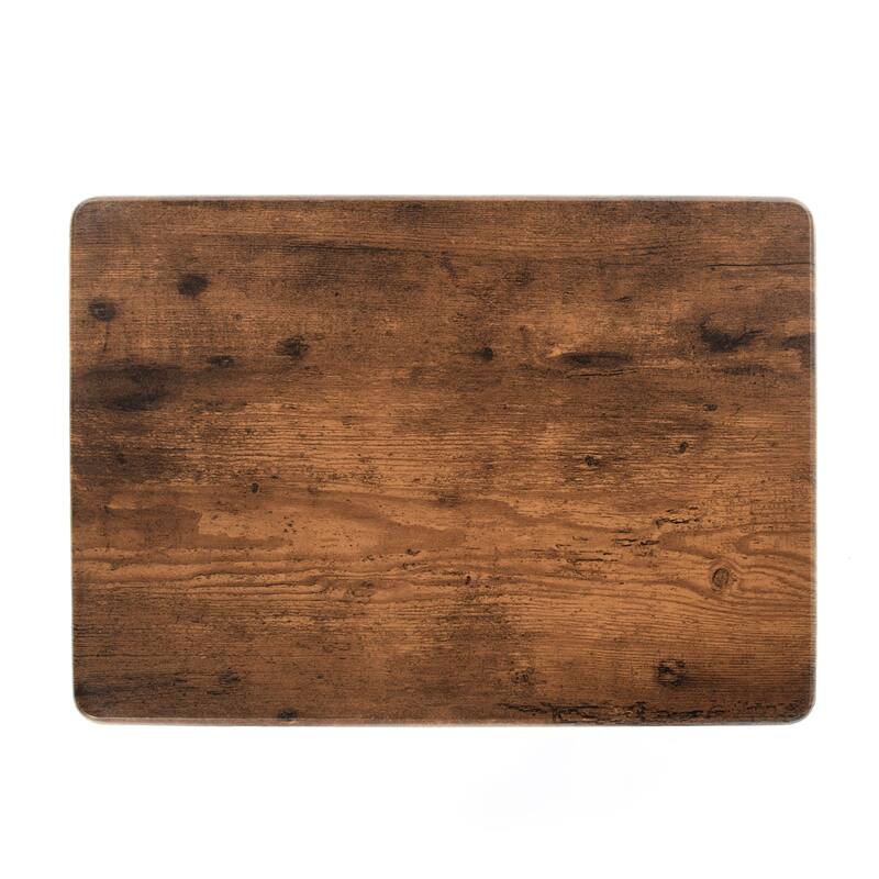 HomyLin Wood Folding TV Trays with Metal Frame, 2PC, Rustic Brown