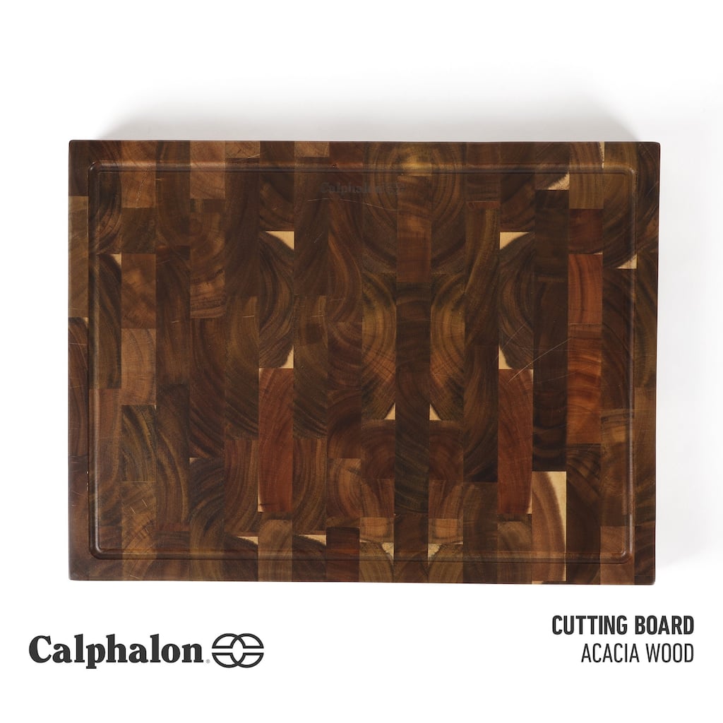 Calphalon Edge Guard Large 20 x 15, 18 x 12, or 13.6 x 9.5in End Grain Acacia Wood Cutting Board