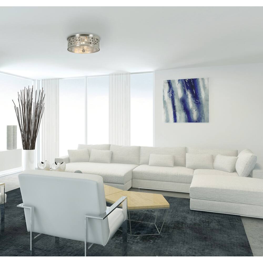 AFX Roscoe 2-light Satin Nickel Flushmount