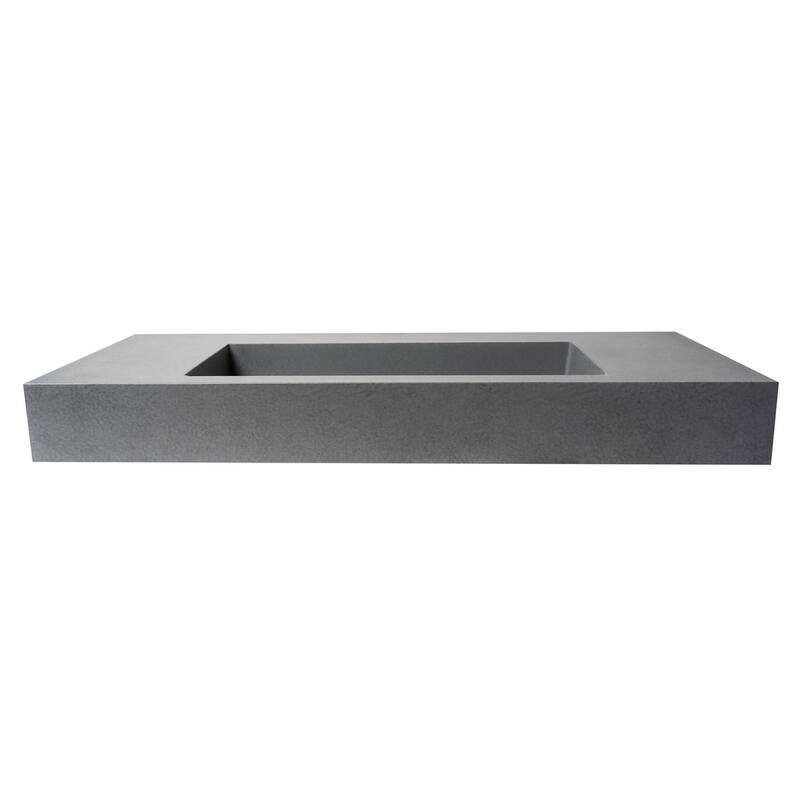 ALFI brand ABCO48R 48" Solid Concrete Rectangular Countertop Sink
