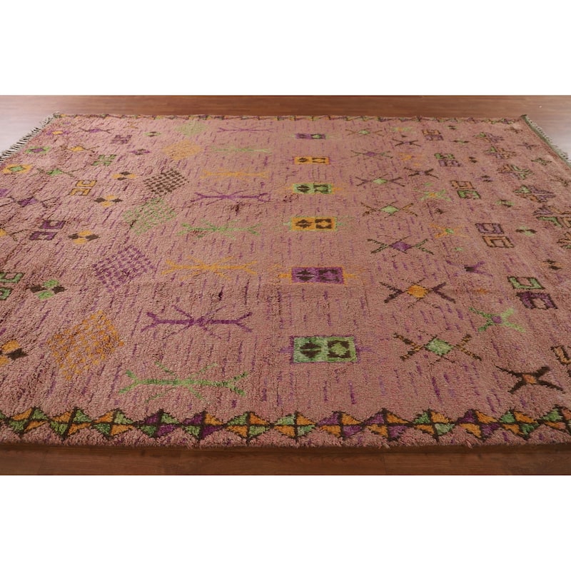 Tribal / Moroccan Area Rug Handmade Oriental Wool Carpet - 9'0" x 12'5"