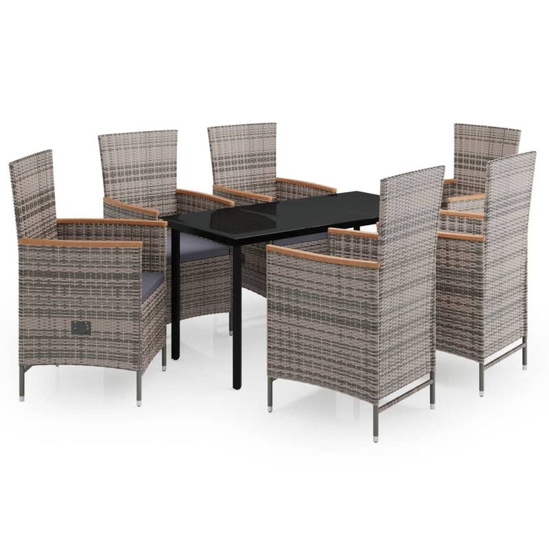 vidaXL Patio Dining Set 3/5/7 Piece Multi Colors 31.5"/55.1" Table Length