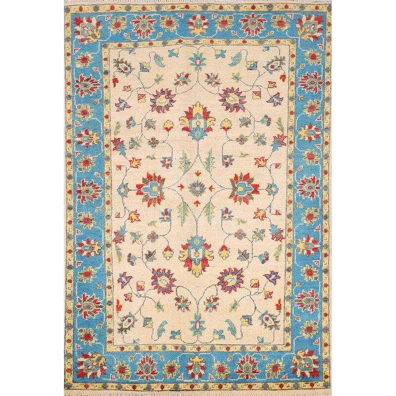 Transitional Oushak Oriental Accent Rug Handmade Wool Carpet - 3'5" x 5'0"