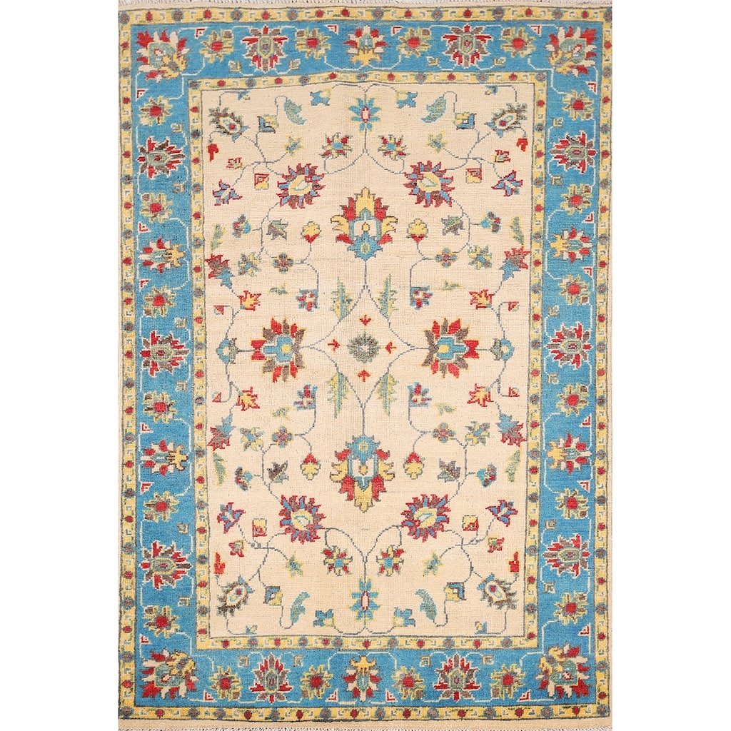 Transitional Oushak Oriental Accent Rug Handmade Wool Carpet - 3'5" x 5'0"