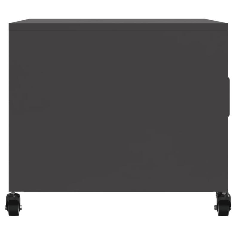 vidaXL Coffee Table Black Cold-rolled steel Medium Lockable wheels - 19.7 x 26.8 x 17.1