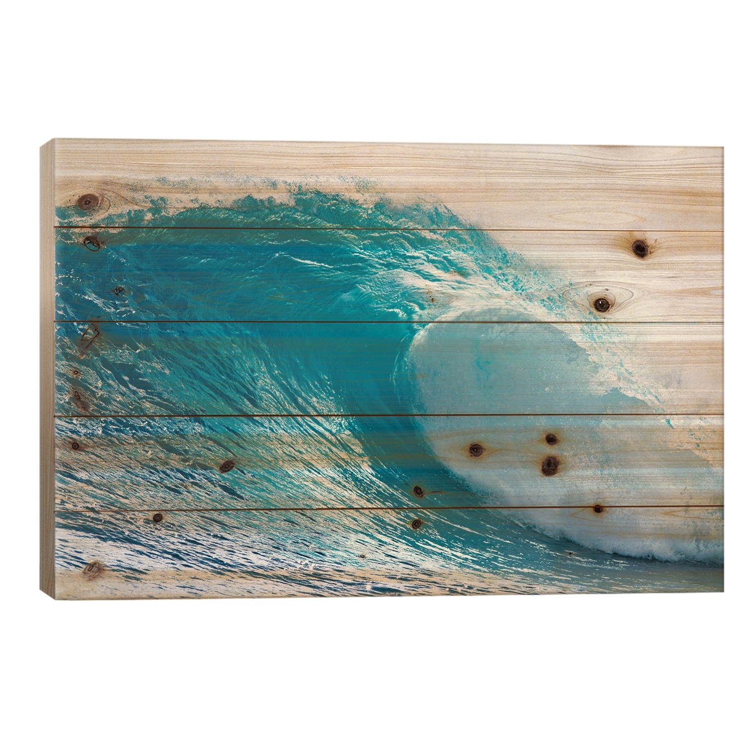 Plunging Waves I, Sout Pacific Ocean, Tahiti, French Polynesia Print On Wood by Panoramic Images - Multi-Color