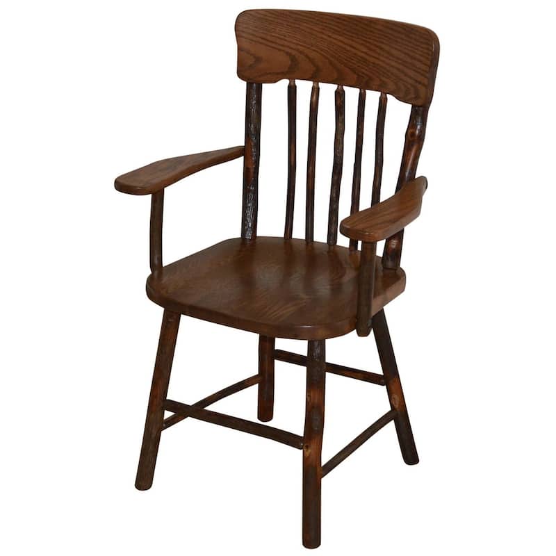Hickory Panel Back Dining Chair - Arm Chair - Walnut Finish