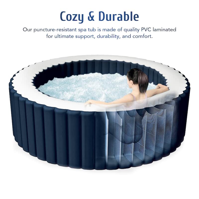 CO-Z Round Inflatable Hot Tub, 4 Person Blow Up Portable Hot Tub - On ...