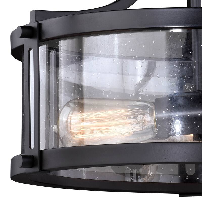 Flush Mount Ceiling Light, Bronze Finish, Clear Glass Shade, Modern Farmhouse Lighting - 11