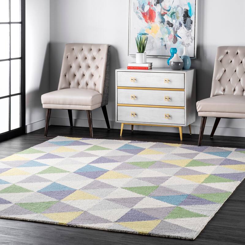 Nuloom Bianca Triangles Area Rug - 3' x 5' - Green - Rectangle