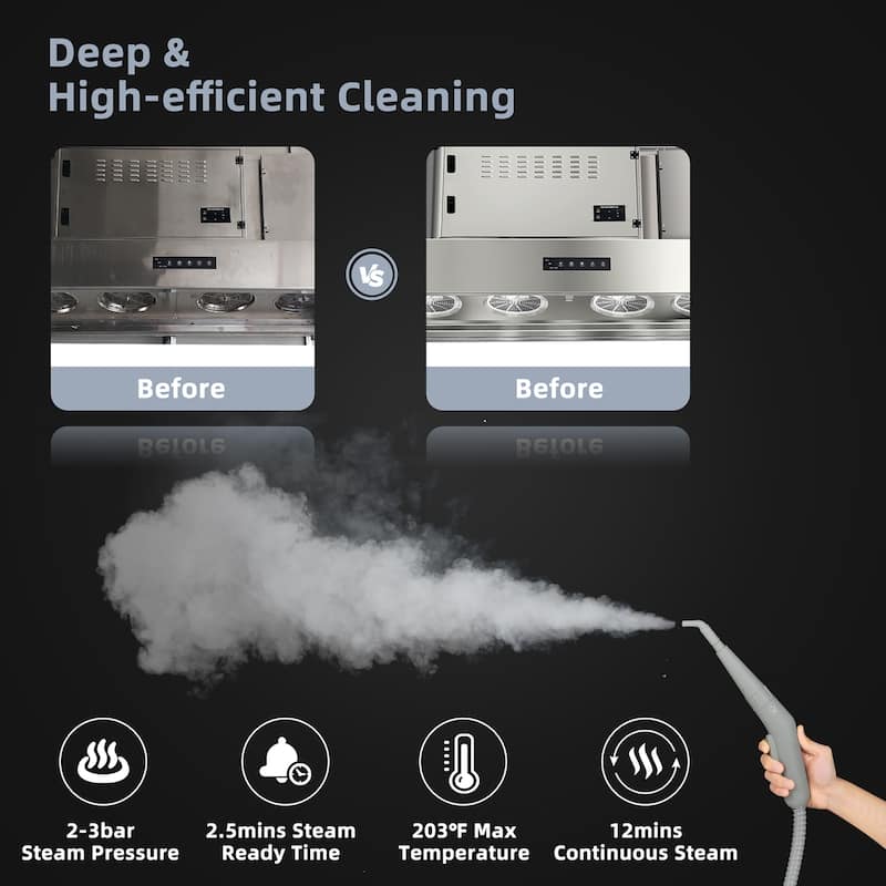 Costway 1000W Multifunction Portable Hand-held Steam Cleaner W/10 - 5.5'' x 5'' x 10''