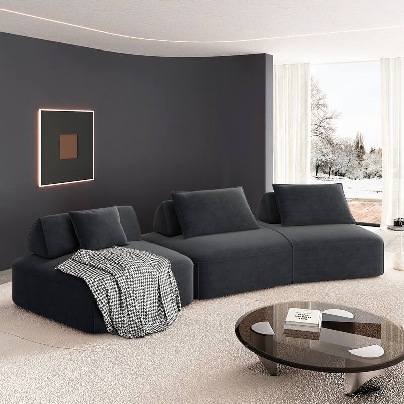 Luxury Oversized Modular Sectional Sofa,139" Chenille Upholstered Couch with Removable Backrests, Convertible Chaise Lounge